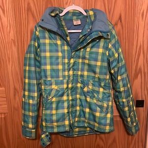 Foursquare Teal, Yellow, and Blue Plaid Ski Jacket